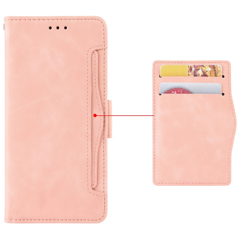 For Oppo Reno8 Pro 5G Stand Wallet PU Leather Anti-drop Phone Case with Multiple Card Slots - Pink-7