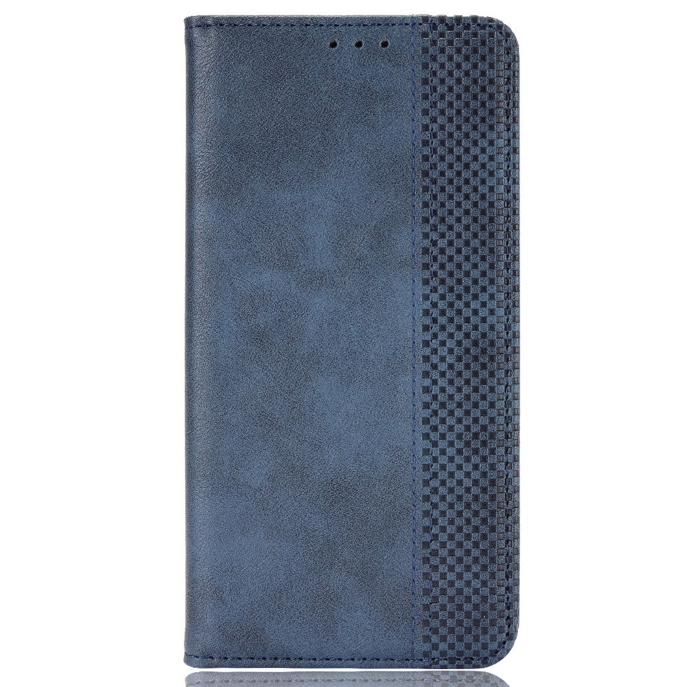 Retro Texture Magnetic Absorption Leather Case for Oppo Reno8 Pro 5G, Viewing Stand Wallet Protective Cover - Blue-6