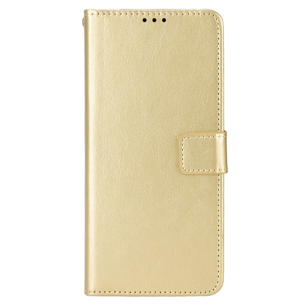 For Oppo Reno8 Pro+ 5G Foldable Stand Leather Cover Crazy Horse Texture Flip Folio Phone Wallet Case - Gold-5