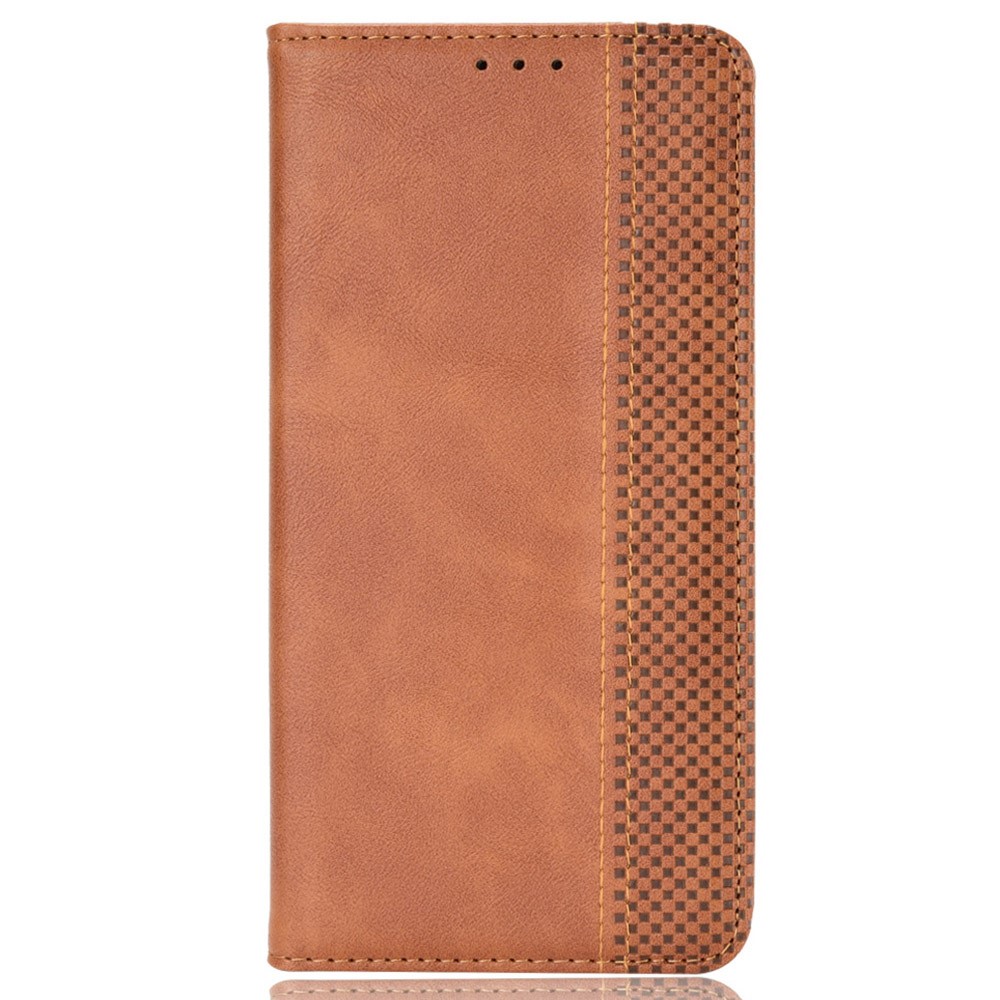 For Oppo Reno8 Pro+ 5G Retro Texture PU Leather Stand Wallet Cover Magnetic Auto Closing Phone Case - Brown-7