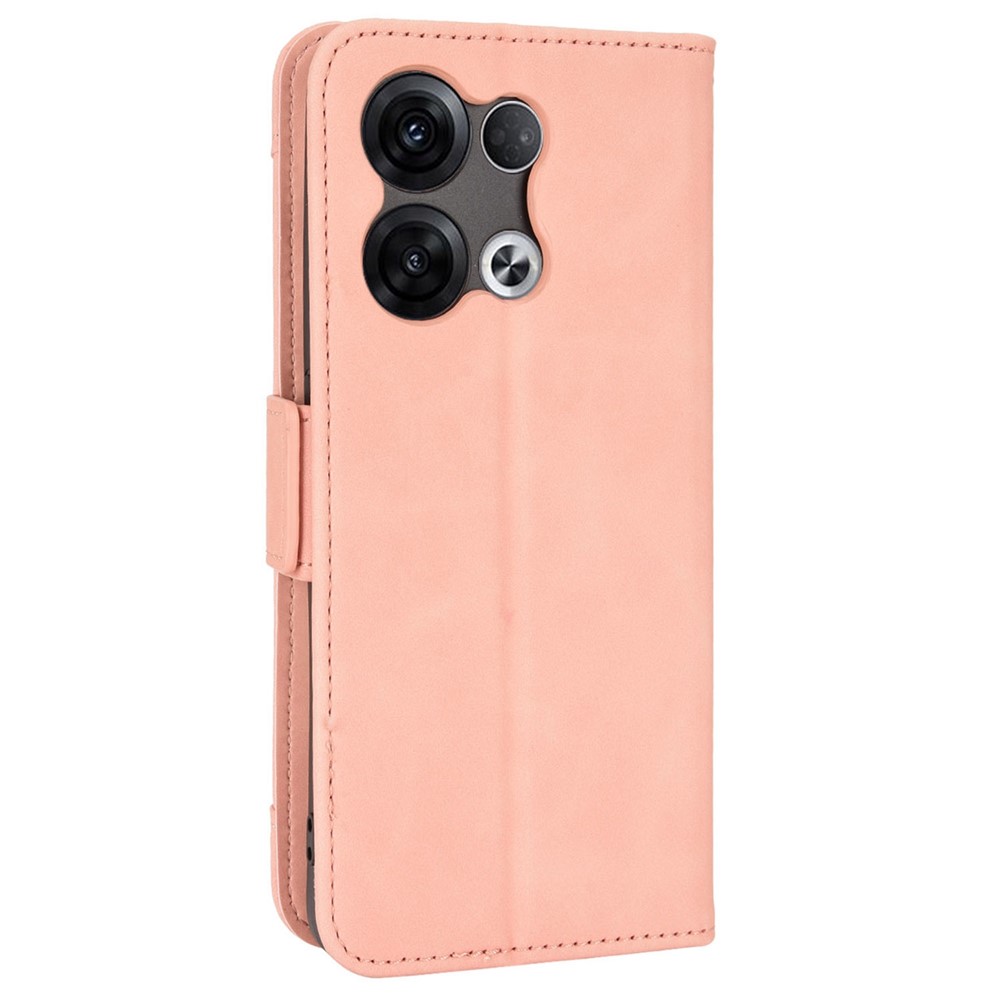 For Oppo Reno8 5G PU Leather Full Protection Case Wallet Stand Phone Cover with Multiple Card Slots - Pink-8