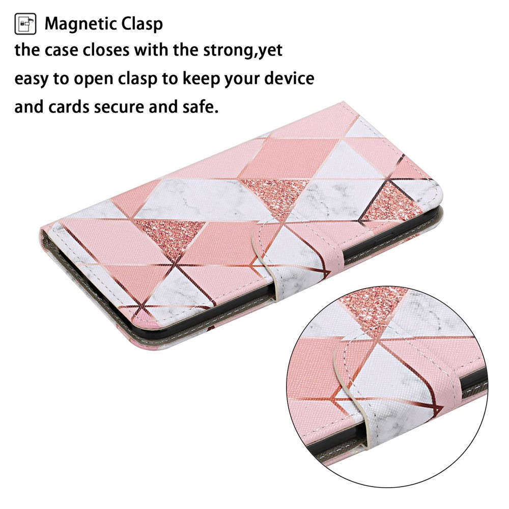 Cross Texture Pattern Printing Leather Case for Oppo Find X5, Stand Wallet Protective Phone Cover with Strap - Marble Pattern-4
