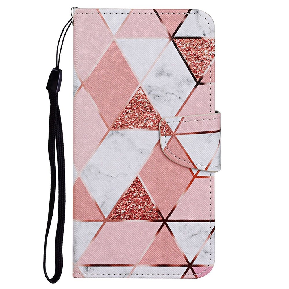 Cross Texture Pattern Printing Leather Case for Oppo Find X5, Stand Wallet Protective Phone Cover with Strap - Marble Pattern-7