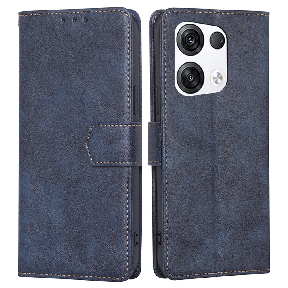 For Oppo Reno8 Pro+ 5G Wallet Phone Cover RFID Blocking Function Water-repellent PU Leather Surface Phone Case - Blue-1