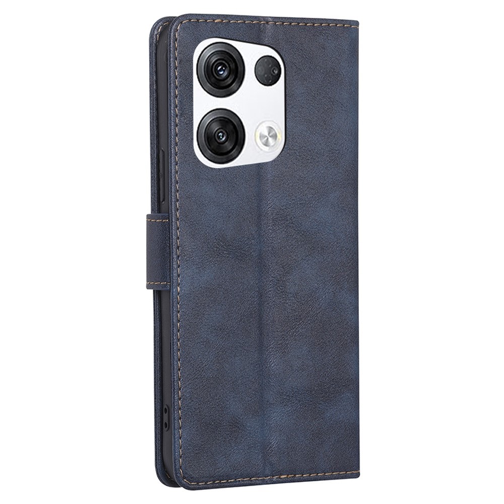 For Oppo Reno8 Pro+ 5G Wallet Phone Cover RFID Blocking Function Water-repellent PU Leather Surface Phone Case - Blue-6