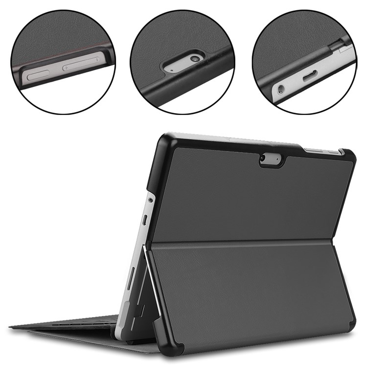 Stand Leather Shell for Microsoft Surface Go - Grey-6