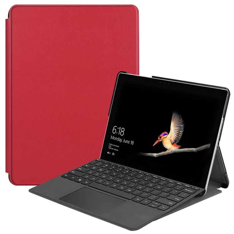 PU Leather Stand Case for Microsoft Surface Go - Red-1