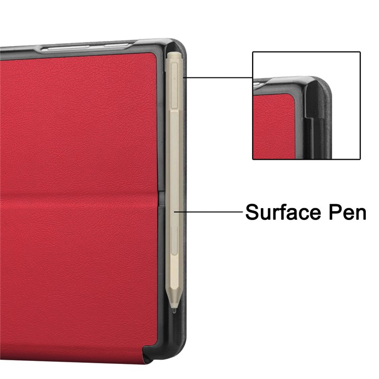 PU Leather Stand Case for Microsoft Surface Go - Red-10