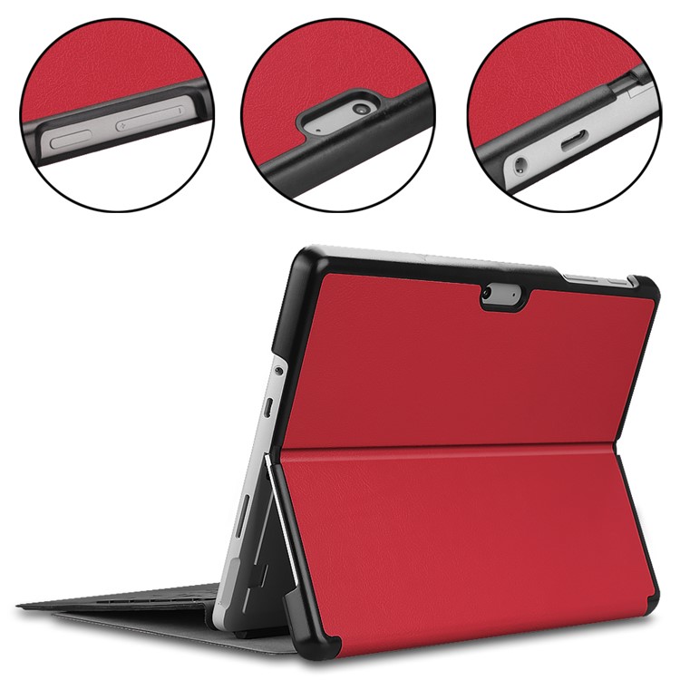 PU Leather Stand Case for Microsoft Surface Go - Red-6