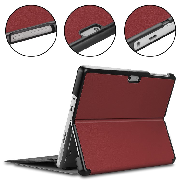 PU Leather Stand Cover for Microsoft Surface Go - Wine Red-6