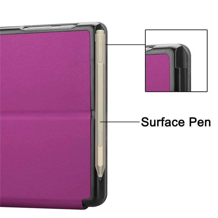Stand Leather Case Shell for Microsoft Surface Go - Purple-10