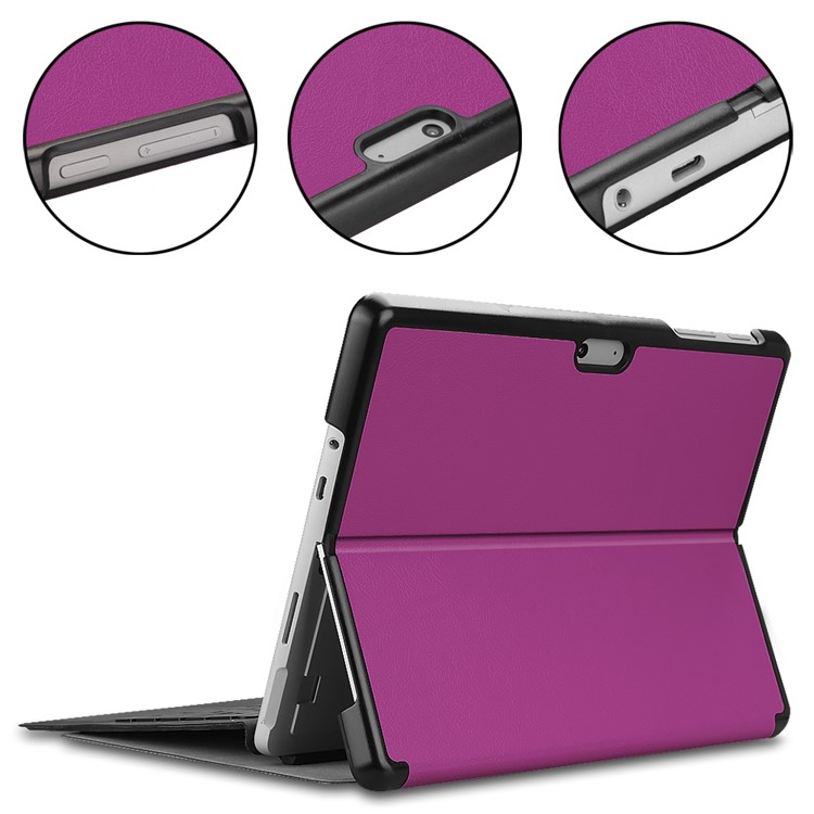 Stand Leather Case Shell for Microsoft Surface Go - Purple-6