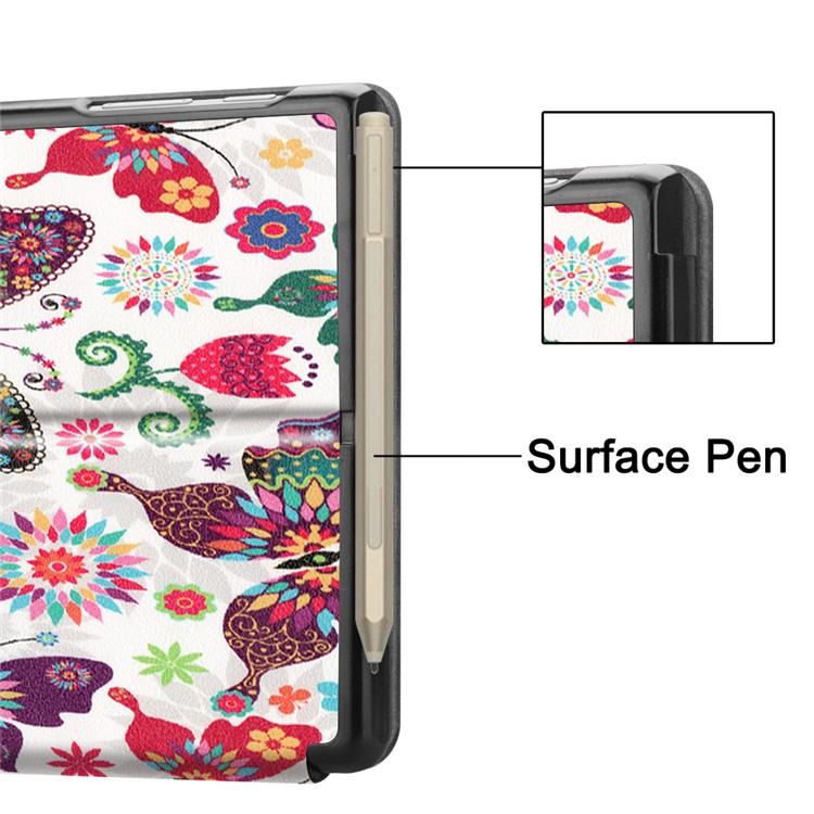 Pattern Printing PU Leather Stand Shell for Microsoft Surface Go - Pretty Butterflies-10