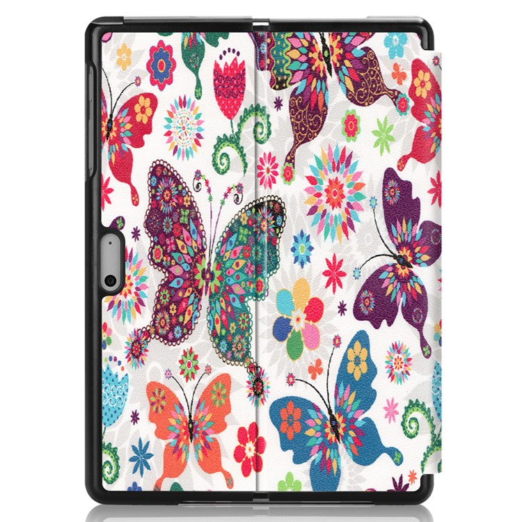 Pattern Printing PU Leather Stand Shell for Microsoft Surface Go - Pretty Butterflies-3