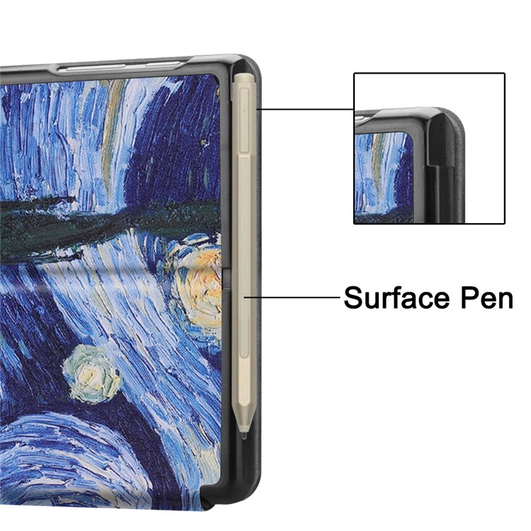 Pattern Printing PU Leather Tablet Shell with Stand for Microsoft Surface Go - Starry Night-10