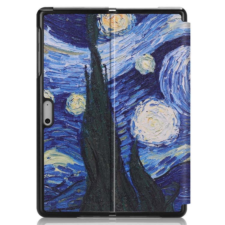 Pattern Printing PU Leather Tablet Shell with Stand for Microsoft Surface Go - Starry Night-3
