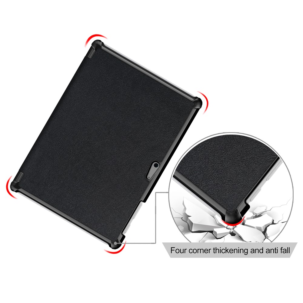 Tri-fold Stand Flip Leather Protective Case for Microsoft Surface Go - Black-5