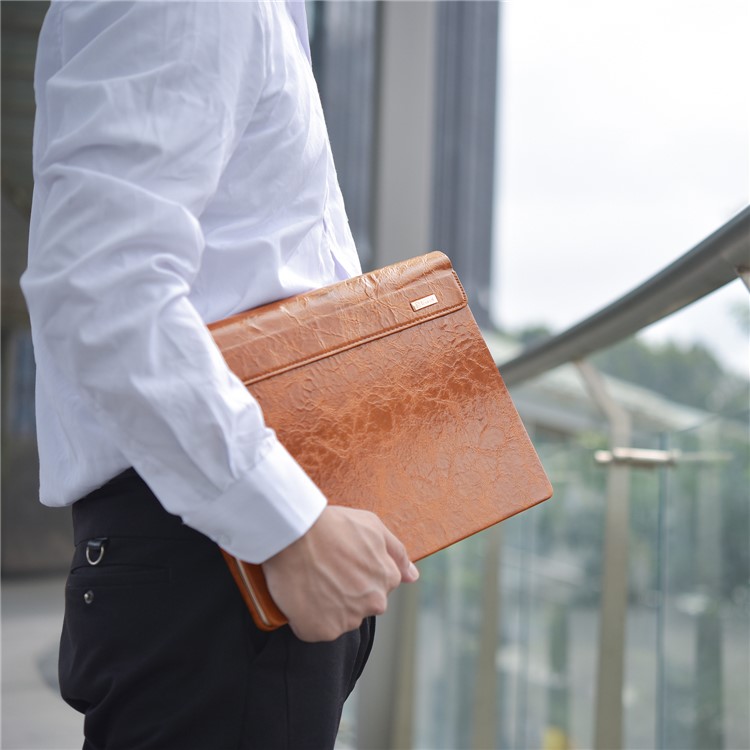 ICARER for Microsoft Surface Book 2 13.5 Oil Wax Genuine Leather Cover Full Body Protection - Brown-23