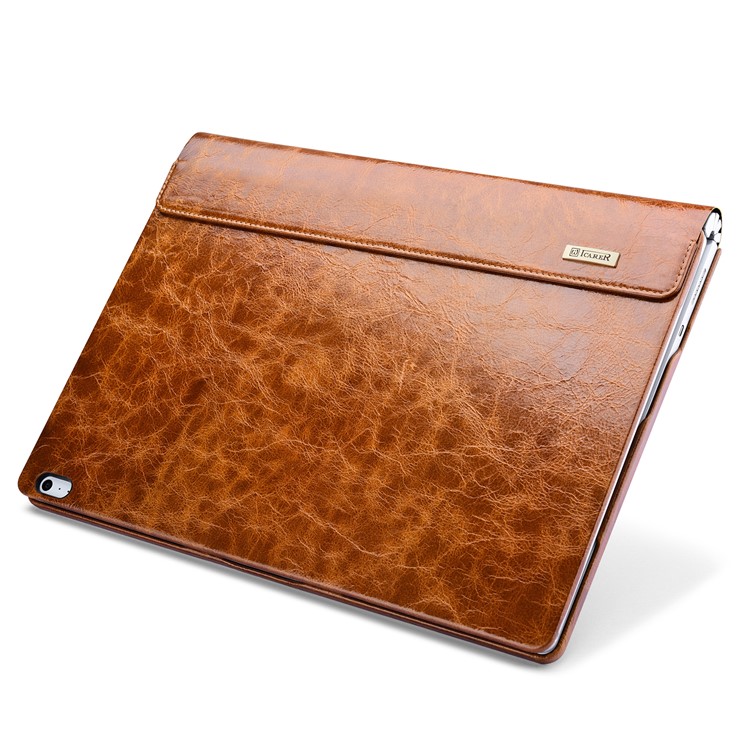 ICARER for Microsoft Surface Book 2 13.5 Oil Wax Genuine Leather Cover Full Body Protection - Brown-7