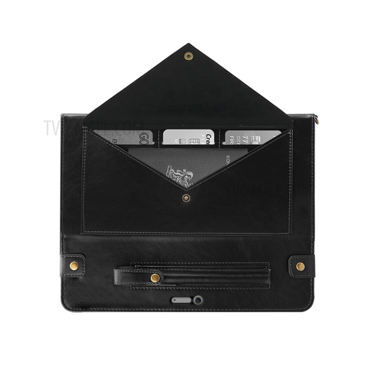 Envelop Style Wallet Stand Leather Tablet Shell with Pen Slot for Microsoft Surface Pro 7/6/5/4 - Black-3