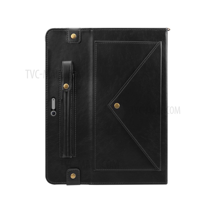 Envelop Style Wallet Stand Leather Tablet Shell with Pen Slot for Microsoft Surface Pro 7/6/5/4 - Black-4