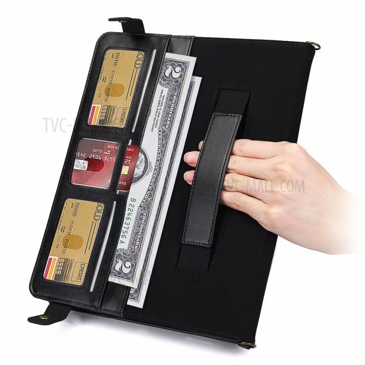 Envelop Style Wallet Stand Leather Tablet Shell with Pen Slot for Microsoft Surface Pro 7/6/5/4 - Black-8