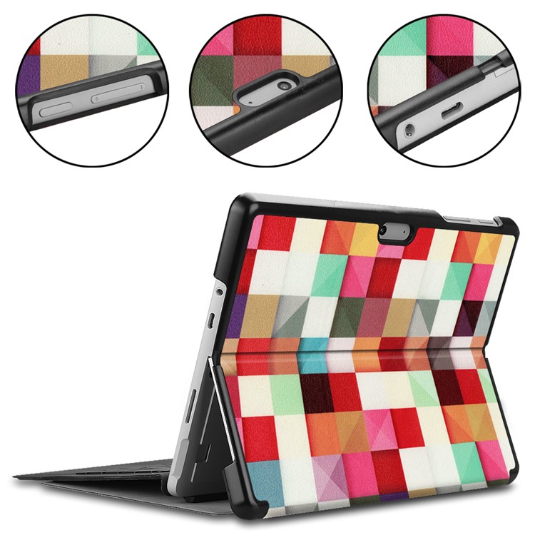 Pattern Printing PU Leather Stand Protective Cover for Microsoft Surface Go 2 - Colorful Plaid-6