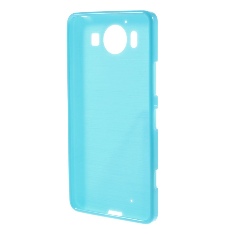 Solid Color Jelly TPU Back Case for Microsoft Lumia 950 - Blue-2