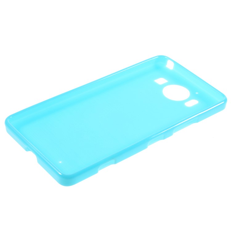 Solid Color Jelly TPU Back Case for Microsoft Lumia 950 - Blue-5
