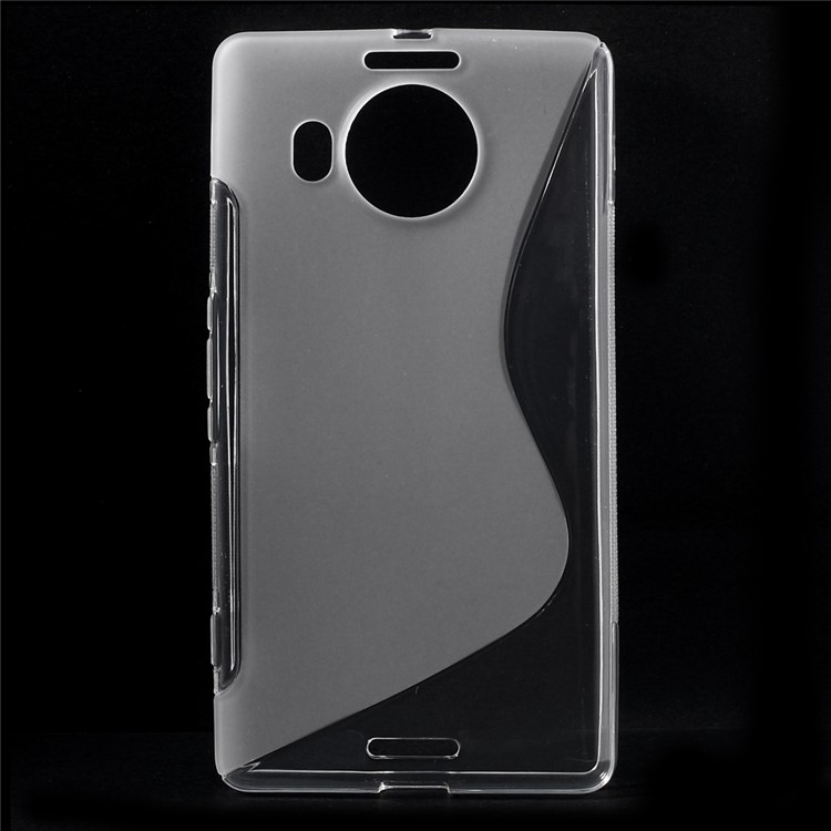 S Shape TPU Shell Cover Case for Microsoft Lumia 950 XL - Transparent-1