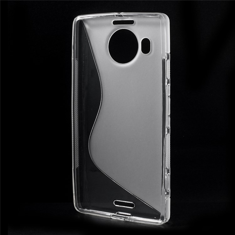 S Shape TPU Shell Cover Case for Microsoft Lumia 950 XL - Transparent-2