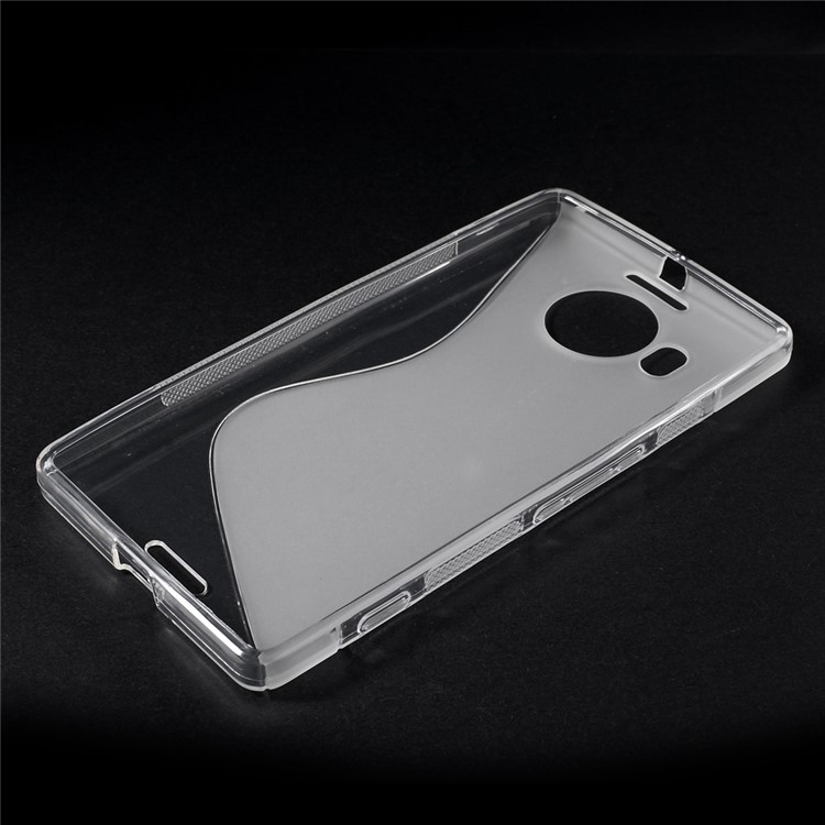 S Shape TPU Shell Cover Case for Microsoft Lumia 950 XL - Transparent-3