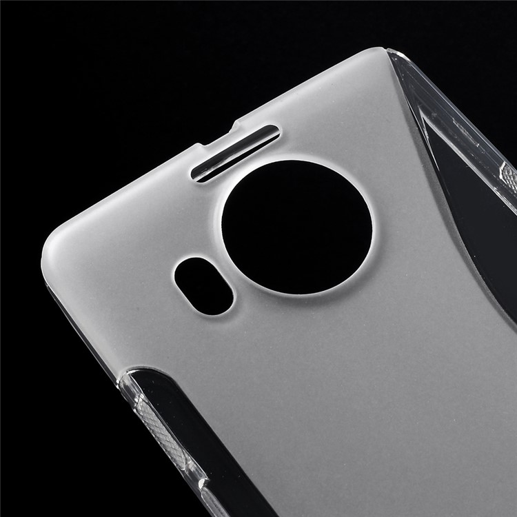 S Shape TPU Shell Cover Case for Microsoft Lumia 950 XL - Transparent-4