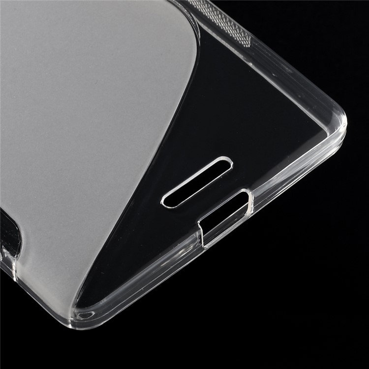 S Shape TPU Shell Cover Case for Microsoft Lumia 950 XL - Transparent-5