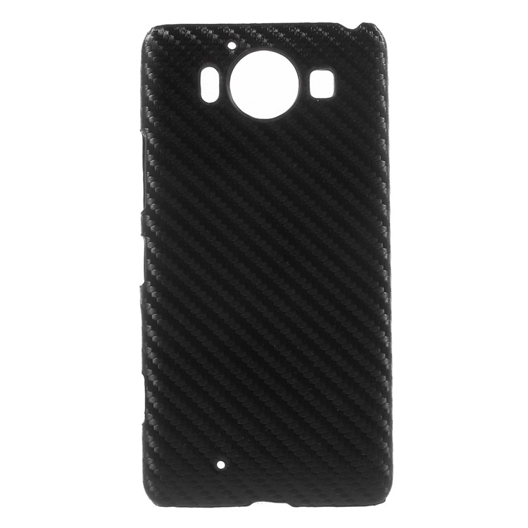 Carbon Fibre Leather Coated Hard PC Case for Microsoft Lumia 950 - Black-1