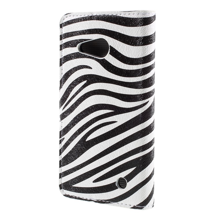 Flip PU Leather Stand Wallet Shell for Microsoft Lumia 550 - Zebra Stripes-2