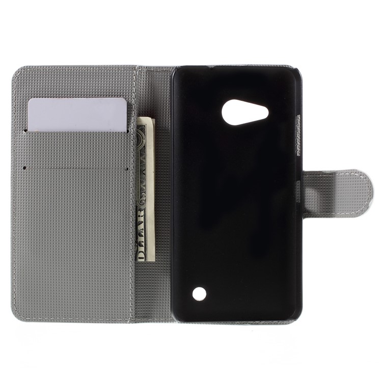 Flip PU Leather Stand Wallet Shell for Microsoft Lumia 550 - Zebra Stripes-6