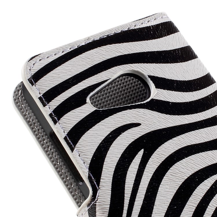 Flip PU Leather Stand Wallet Shell for Microsoft Lumia 550 - Zebra Stripes-9
