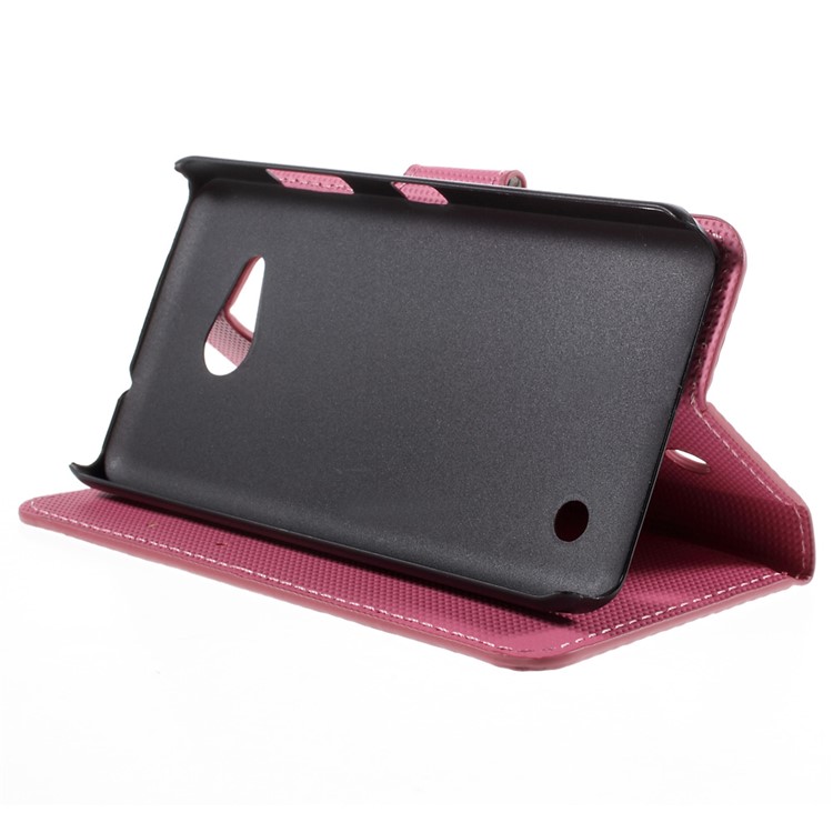 PU Leather Cover Case with Card Holder Stand for Microsoft Lumia 550 - Butterflies and Circles-4