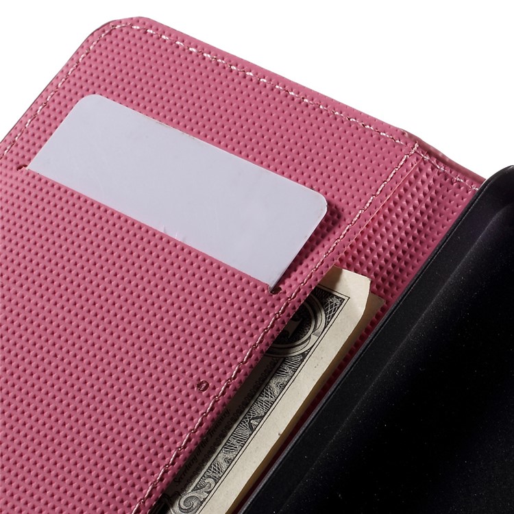 PU Leather Cover Case with Card Holder Stand for Microsoft Lumia 550 - Butterflies and Circles-7