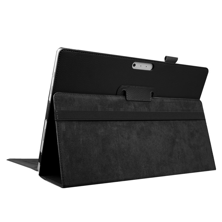 Lychee Folio Leather Case for Microsoft Surface Pro 4 with Stand - Black-6