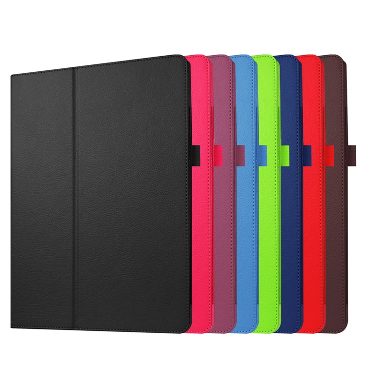 Lychee Folio Leather Case for Microsoft Surface Pro 4 with Stand - Black-9