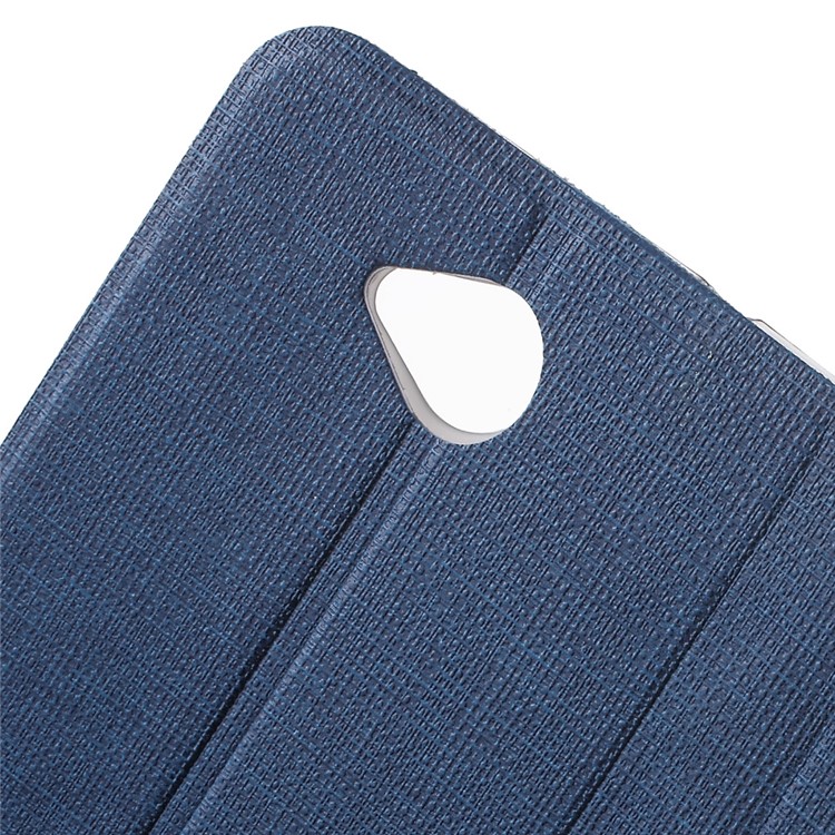 Contrast Color Steel Sheet Leather Case Stand for Microsoft Lumia 650 - Blue-13
