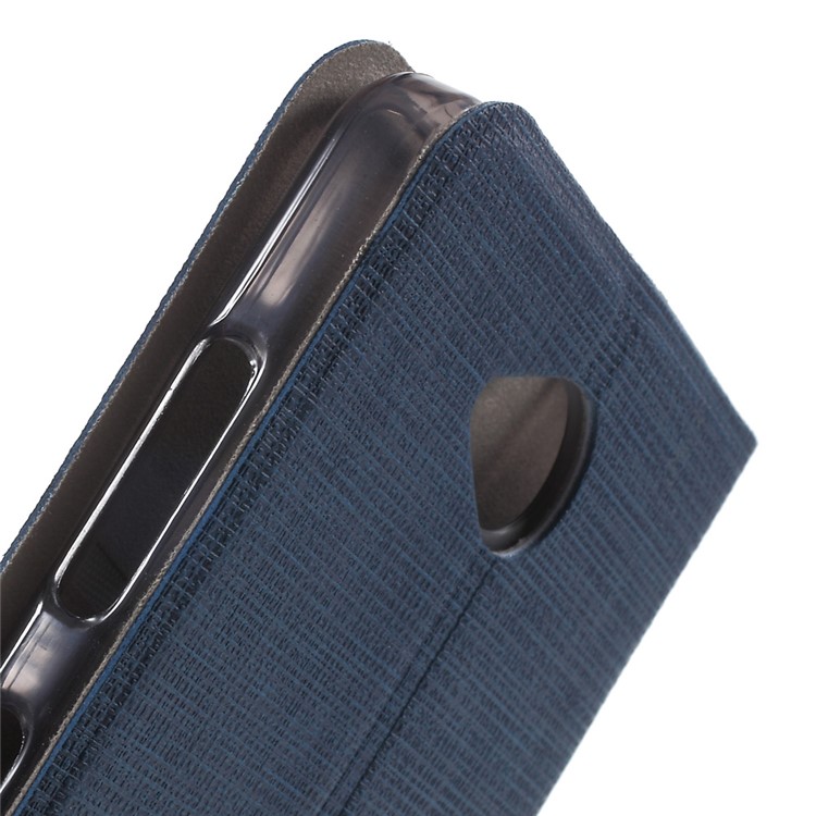 Contrast Color Steel Sheet Leather Case Stand for Microsoft Lumia 650 - Blue-15