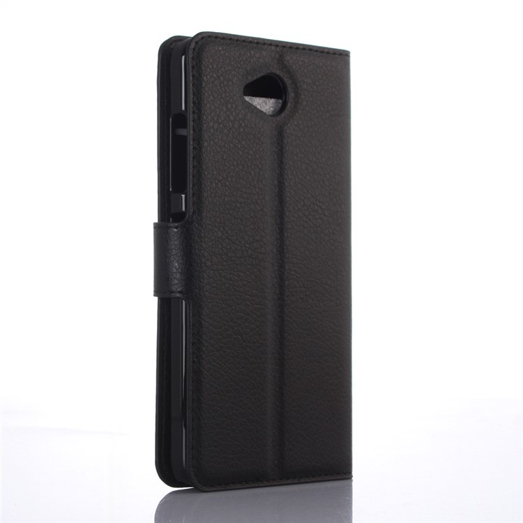 Litchi Texture Wallet Leather Case for Microsoft Lumia 650 - Black-2