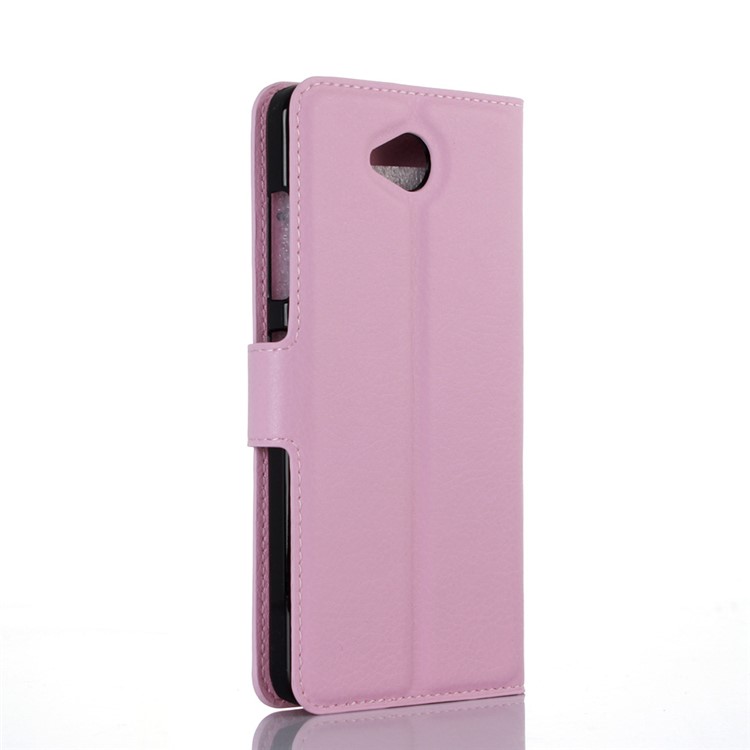 Litchi Texture Leather Phone Cover for Microsoft Lumia 650 - Pink-2
