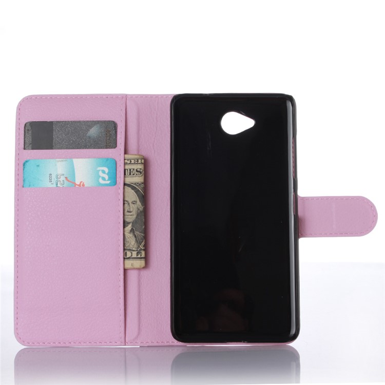 Litchi Texture Leather Phone Cover for Microsoft Lumia 650 - Pink-4