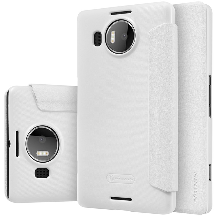 NILLKIN Sparkle Series Flip Leather Cover for Microsoft Lumia 950 XL - White-6