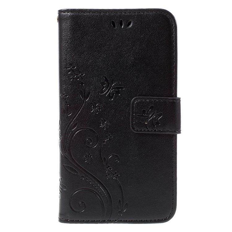 Butterfly Leather Wallet Case for Microsoft Lumia 640 LTE / Dual Sim - Black-3