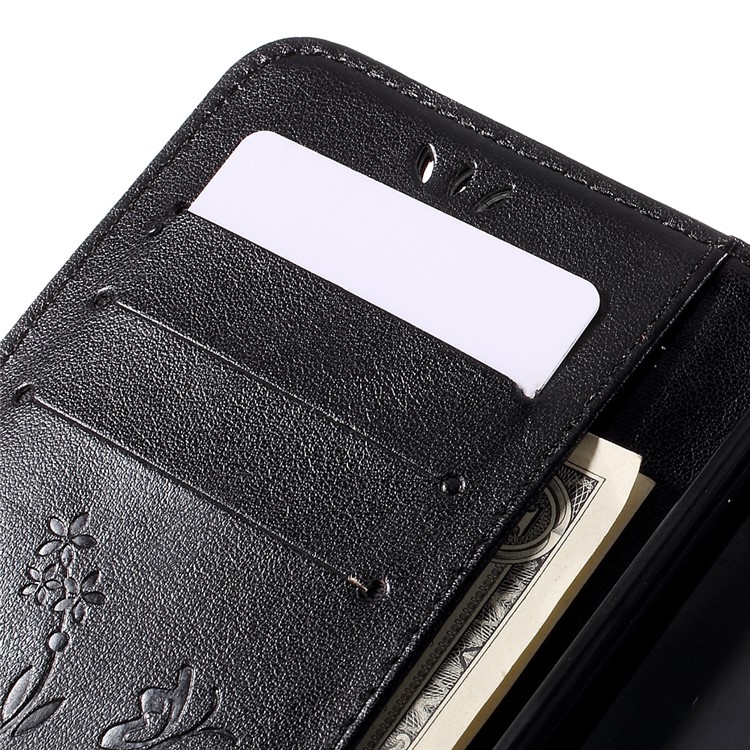 Butterfly Leather Wallet Case for Microsoft Lumia 640 LTE / Dual Sim - Black-7